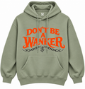 Regular Hoodie Sage Green Orange Lettering